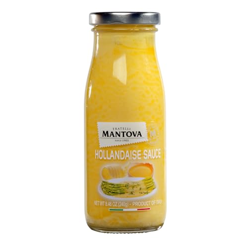 Mantova Hollandaise Sauce, 8.5oz, Rich & Creamy, Perfect For Eggs Benedict, Vegetables, Meats (Pack of 1)
