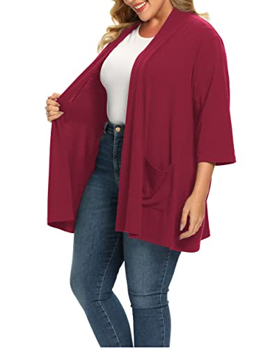 Image of Shiaili Long Plus Size Cardigans for Women Easy to Wear Open Front Clothing