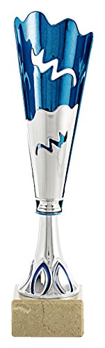 PALLART 7109 – 3 Trophée de Sport avec Motif Supports Onde Ajoure 29 cm, Argent, Taille Unique