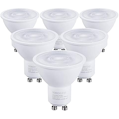 Torchstar #Dimmable# MR16 GU10 LED Light Bulb, 7.5W (75W Equivalent), ENERGY STAR, 5000K Daylight, 40° Beam Angle, 600Lm, Track Lighting, Recessed Light, 3 YEARS WARRANTY, Pack of 6 Cover