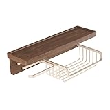 Portarrollos de Papel higiénico, dispensador Rollos, Soporte for con Espacio Almacenamiento, toallitas Metal for Inodoro, for Pared, Rollo extendido a la Derecha(Extended Left Roll)