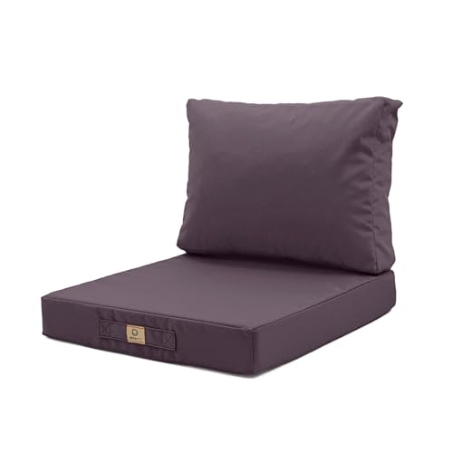 Cojines para salón de jardín desmontables – Cojines exteriores – 60 x 70 cm – Cojín de repuesto para sillón, banco y silla de exterior – Impermeable y cómodo – Gris carbono