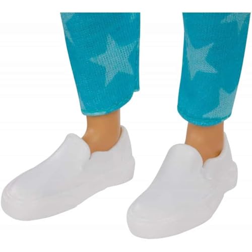 Muñeco Barbie Ken Fashionistas con ropa morada y joggers azules miniatura 6