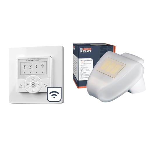 HOMEPILOT Zeitschaltuhr classic smart + Wettersensor, Smart-Home Rollladenschalter für Rollladenmotor