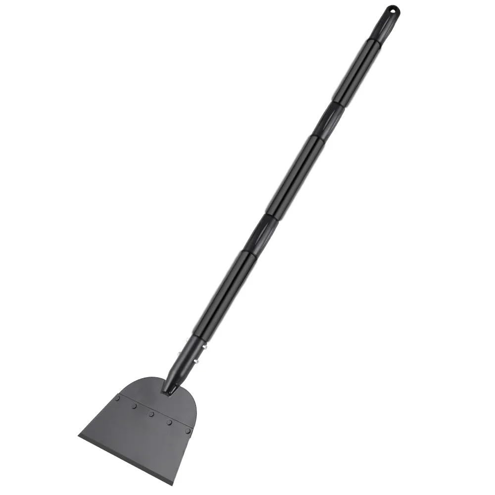 Flachschaufel, Schneeschaufel, Eiskratzer, Bodenschaber, Gartenreinigungsschaufel for den Außenbereich, Eisschaufel for die Auffahrt, Werkzeuge zur Unkrautentfernung(Silver Rod)