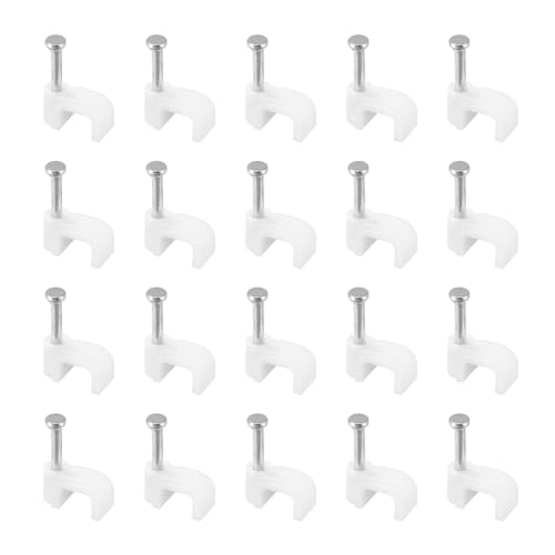 uxcell Cable Clips, 100 piezas 6mm Clips de cable con clavo para gestión de cables miniatura 1