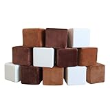 Wonder Space Plush Foam Blocks - Nursery Building & Stacking Toys for Toddlers Boys & Girls, Soft Smooth Velvet Cover, Early Education Gross Motor Skills & Brain Development (12 Blocks, Nougat)