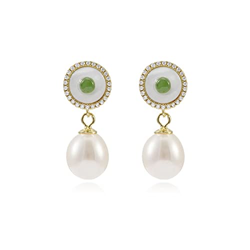 Pendientes colgantes Damas elegantes pendientes con incrustaciones Jaspe de agua dulce Pendientes Pendientes Colgantes Pendientes for mujer Pendientes de joyería de banquete Pendientes Mujeres