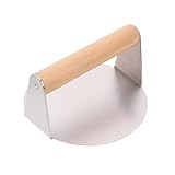 sengcengs Burgerpresse, Smash Burgerpresse, 5,5-Zoll Edelstahl Round Burger Press, Burgerpresse Schwergewicht mit Holzgriff, Edelstahl Grillzubehör, Leicht zu Reinigen
