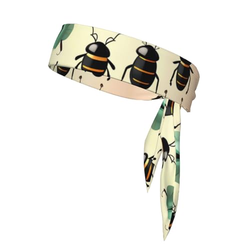 Diadema Deportiva con Estampado de Insectos de Dibujos Animados, Unisex, Transpirable y de Secado rápido, Ideal para Correr, Yoga, Tenis y Otros Deportes.