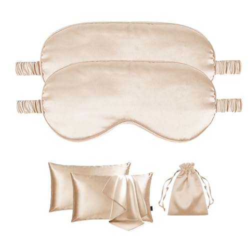 Satin Sleep Masks and Pillowcases, 5-Piece Set
