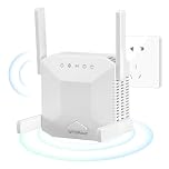 WiFi Extender Booster 1200Mbps Dual Band 2.4G 5G, 4 Antenna WiFi Repeater with Ethernet Port, 1300sq.ft Coverage Wireless Internet Booster, Easy Setup for Home Gaming 4K