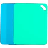 Plastic Flexible Cutting Mats for Kitchen, 3pcs Color Coded Chopping Board Set, Cutting Board Sheet for Kitchen Cooking, Dishwasher Safe（13x10.6'）
