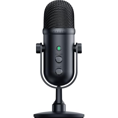 Razer Seiren V2 Pro - Professionelles USB-Mikrofon für Streamer (Dynamisches 30-mm-Mikrofon, Analoger Verstärkungsbegrenzer, Integrierter Stopfdämpfer Und Windschutz) Schwarz