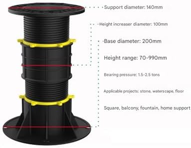 Adjustable Deck Base Riser - Height Adjustable Support for Stone Patios, Water Features, Landscape Projects - 10 Pack for Easy Installation and Customization