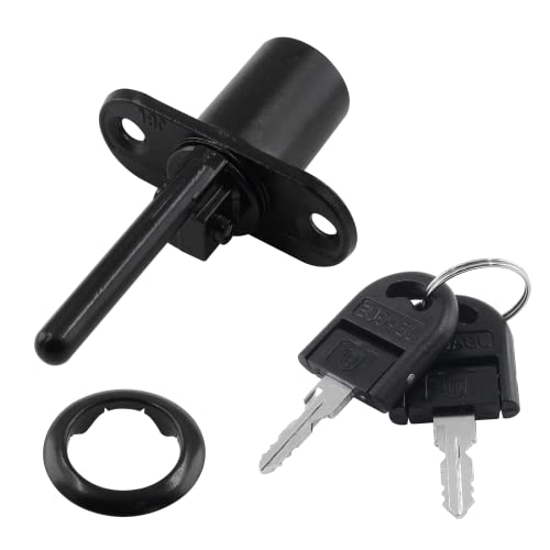 Biaungdo 2 Pcs Zinc Alloy Drawer Lock, 16Mm Desk Office Cabinet Safety Lock Wardrobe Furniture Hardware Locker With 2 Folding Keys (Black) #TOP2