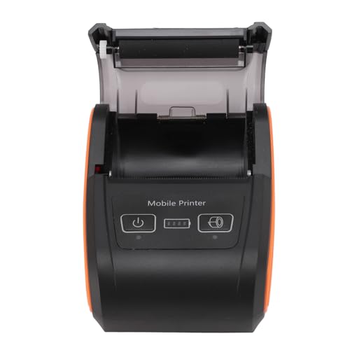 Image of Walfront Bluetooth Thermal Receipt Printer, ABS Mini Receipt Printer with USB and 1500mAh Battery, 90mm S Fast Print, 58mm Paper, for Restaurant Retail Ticket Bill POS Use
