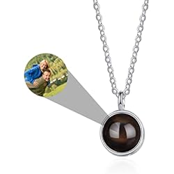 Collar Medalla Personalizada wikkeny Collar Proyeccion Foto Collar de Fotos Personalizado Collar Colgante de Proyección Clásico Con Imagen en el Interior Regalos Personalizados Para Mujeres Niñas Mamá Esposa