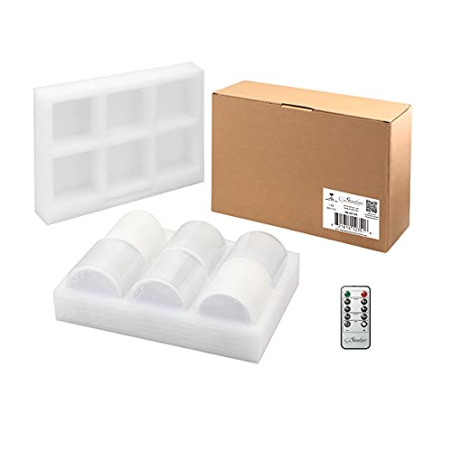 Image of Stonebriar 3 Count White Real Wax 3x3 Flameless LED Pillar Candles with Remote and Timer
