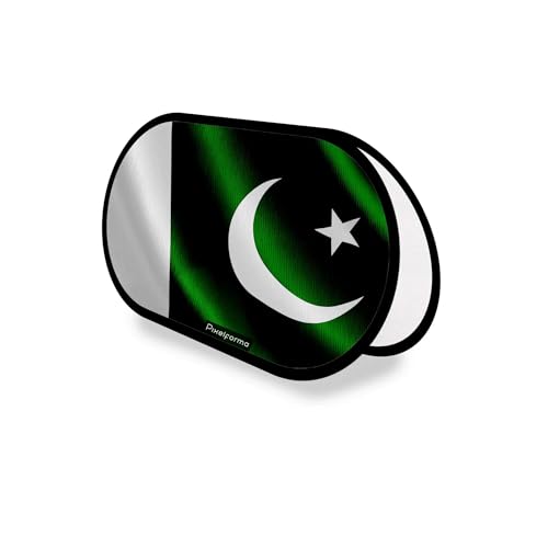 Drapeau Pakistan 70x120cm polyester : fini les voiles froissés avec le support ovale