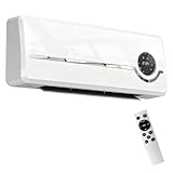 HOMCOM Heizlüfter zur Wandmontage 2000W Keramik-Wandheizung mit Ventilator, Fernbedienung, 2 Heizmodi, LED-Display, Wandheizgerät mit 24h Timer, für Wohnzimmer, Schlafzimmer, Badezimmer Büro