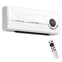 HOMCOM Calefactor Eléctrico Bajo Consumo Cerámico de Pared, 2000W, con 3 Modos, Pantalla LED, Termostato Regulable, Temporizador 24h, Oscilación, Mando a Distancia y Detección de Ventanas Abiertas