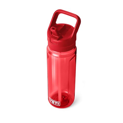 Image of YETI Yonder 750 ml /25 oz Water Bottle with Yonder Straw Cap, Rescue Red