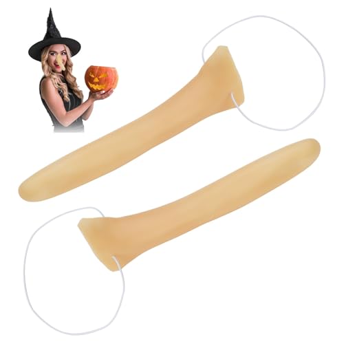 Kioylmo 2 unidades disfarce de Halloween com nariz longo, próteses de nariz comprido, disfarce de nariz comprido, acessórios para próteses, com correias elásticas