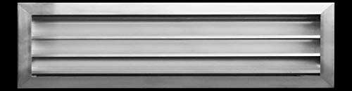 26" w X 8" h Aluminum Exterior Vent for Walls & Crawlspace - Rain & Waterproof Air Vent with Screen Mesh - HVAC Grille - Aluminum [Outer Dimensions 27.5”w x 9.5”h]
