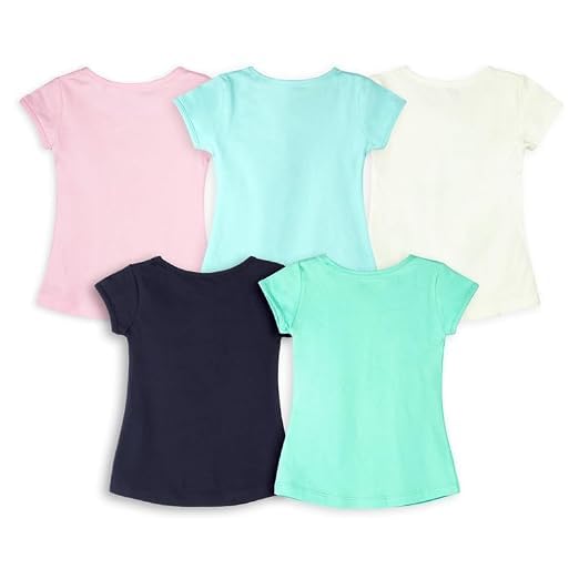 Image of Real Basics Girl's Regular Fit Half Sleeve Multicolor Tshirts Combo Pack (Set of 5)