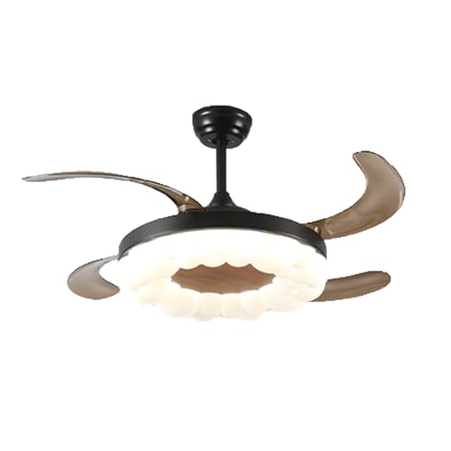 JUSKAQZYI Ventilador Techo lampara Ventilador de Techo de 42 Pulgadas con Ventilador Interior de Techo de Montaje de Montaje de LED Ligero y Remoto con 4 Cuchillas de 3 Colores. luz de Ventilador