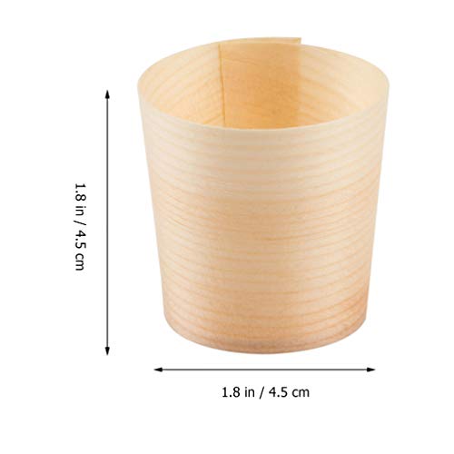 20pcs 4. 5CM Disposable Wooden Cups Wood Mugs Drinks Cups Dessert Serving Cups Wedding Party Tablewares Set