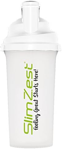 Protein Shaker Bottle - Official SlimZest Mix Master Protein Shake Bottle 700ml - Arctic White Protein Shaker - BPA Free Dishwasher Friendly