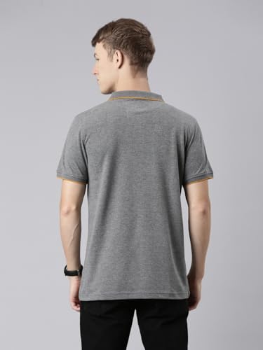 Image of Classic Polo Mens Cotton Blended Solid Half Sleeve Regular Fit Polo Neck T-Shirt