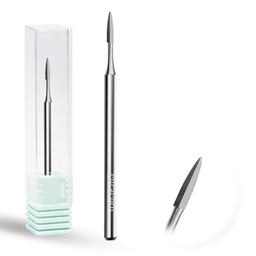 Curacoro Cuticle Nail Drill Bit 3/32'' - 1.2mm Flame Polygon Shape Bit for Professional Finish...