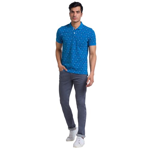 Image of Parx Men's Cotton Blend Jacquard Pattern Slim Tapered Fit Flat Front Jeans