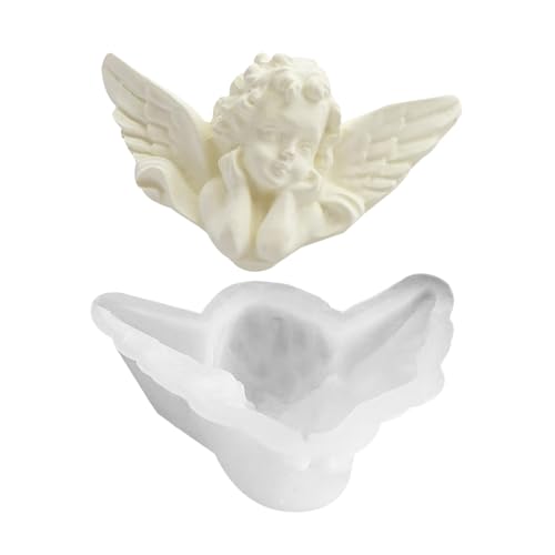 Molde De Yeso Tridimensional De Angelito - Molde De Decoración De Pared De Ángel Con Alas De 10,5x6,5x3,3 Cm, Pegamento De Silicona Para Manualidades Con Colgantes De Yeso, Uso De Decoración De Arte P