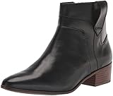 Rockport Women's Geovana Layered Boot Ankle, Black Leather Waterproof, 7.5