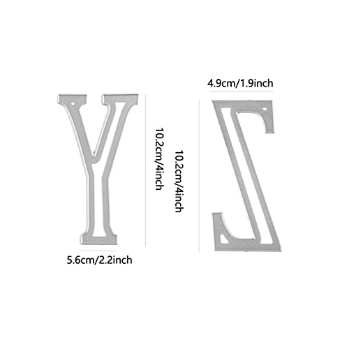 Briartw 26 Uppercase Letters Cutting Dies,(10cm) 4 Inch High Alphabet Metal Stencil for Cards Making,DIY Scrapbook,Handmade Invitation Card Postcard,Release Stress,Embossing Decoration Crafts Tool