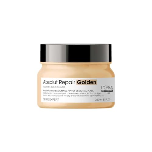 L’Oréal Professionnel, Mascarilla Dorada Tratamiento Reconstructor para Pelo Seco y Dañado, Absolut Repair, 250ml