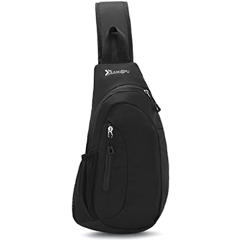 Mardiko Sling Bag for Men Women, Small Backpack Shoulder Chest Bag, Waterproof Lightweight One Strap Rucksack for Travel Sports Hiking, Black Cover