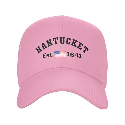 Gorra de béisbol unisex rosa Nantucket Massachusetts miniatura 2
