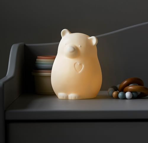 Lámpara de mesa noche LED osito blanco 13.97 cm miniatura 4