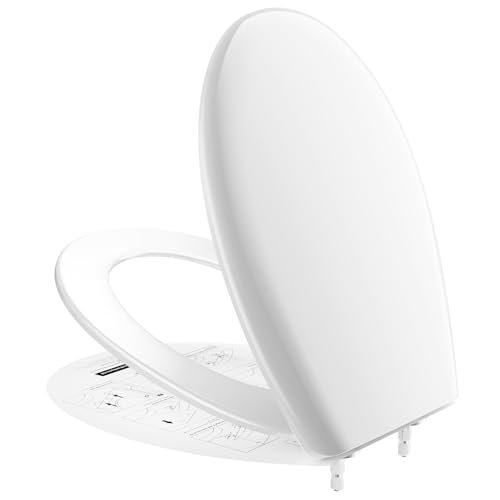 CECIPA WC Ovale Piccolo, Coperchio Water Bianco, Copriwater a Chiusura Rallentata, Copri WC Universale, Asse WC Facile da Montare, Coprivaso - SOFETIY Serie