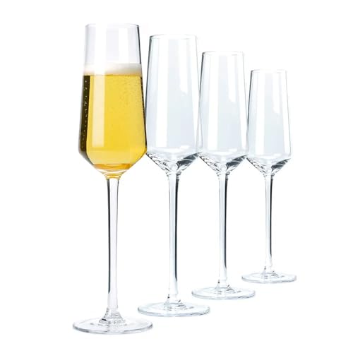 Image of Forestamart Champagne Flutes || Set of 4 || 200 ml || Wine Glass Set || for Home, Restaurants & Parties (4)