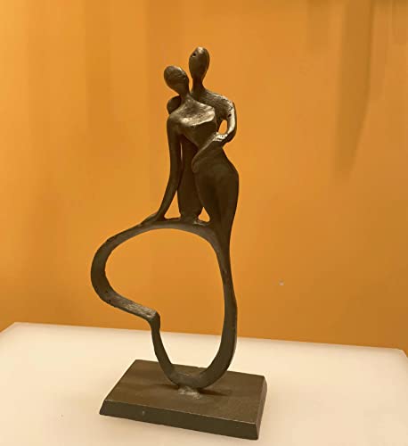 Konjouror LOVE6 Eternal Love Cast Iron Sculpture, Romantic Couple Statue, Modern Metal Art, Wedding Anniversary Engagement Valentine'S Day Gift thumb #1