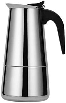 Cafetera Moka de acero inoxidable, cafetera de estufa, apta para placa de inducción, cafetera italiana de 300 ml