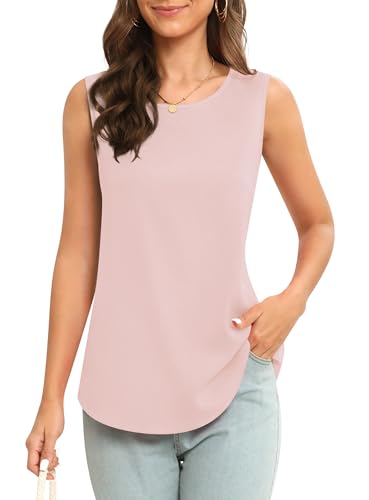 Image of Women's Sleeveless Chiffon Tank Top Business Casual Blouse Tunic Top