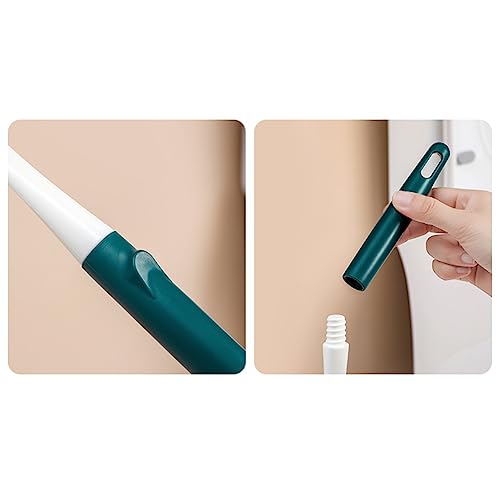 XIZONLIN Silicone Toilet Brush and Holder Set Bathroom Toilet Brushes Quick-Drying Holder Cleaning Brush Kit with No-Slip Long Plastic Handle and Flexible Bristles - Image 2