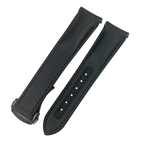 Bracelet montre cuir vachette lisse 20mm pour Omega Seamaster 300 et Speedmaster